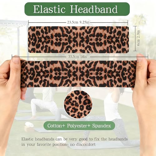 Burcoya 9 Pack Non Slip Stretch Elastic Headbands for Women Sports Yoga