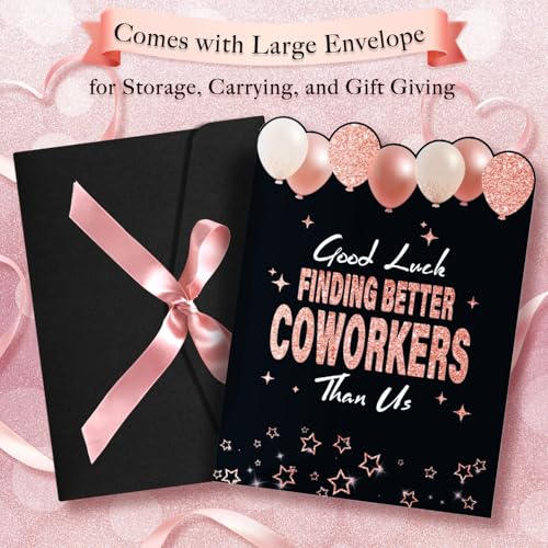 Jumbo Goodbye Card for Coworkers - Rose Gold Farewell Card