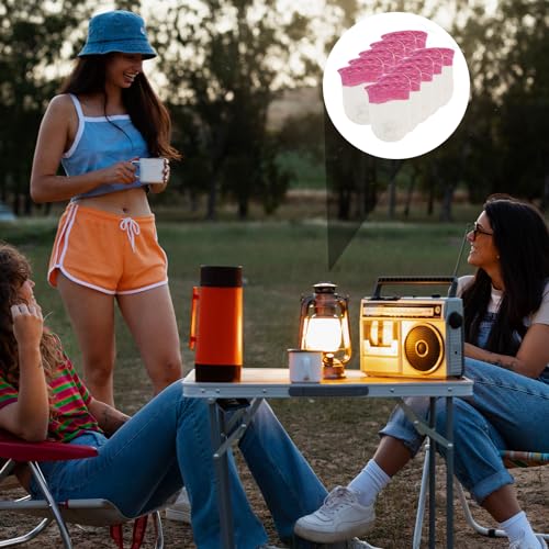 20 Pieces Propane Lanterns Mantles Gas Lamp Mantles Gas Lantern Mantles Propane Lantern Covers Mantles U-Shape Gas Lamp Mantles for Outdoor Camping Lantern (Pink)