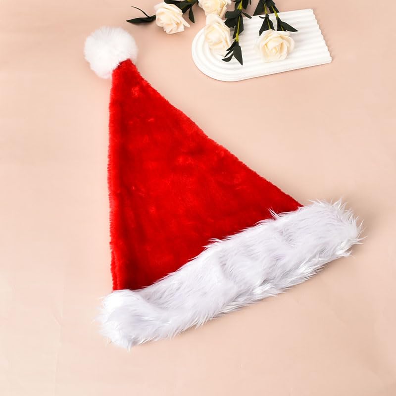 Christmas Hat for Adults & Teens - Santa Claus Beard & Plush Santa Cap - Holiday Cosplay Accessory