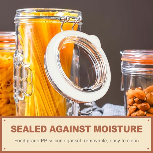 8 Pack White Silicone Jar Gaskets for Wide Mouth Glass Jars
