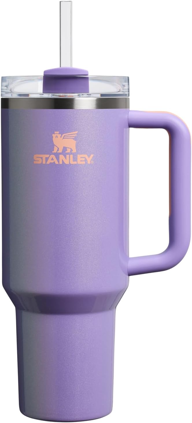 STANLEY Quencher H2.0 Tumbler - 40 oz Insulated Stainless Steel Cup with Handle & Straw | BPA-Free | Periwinkle Shimmer