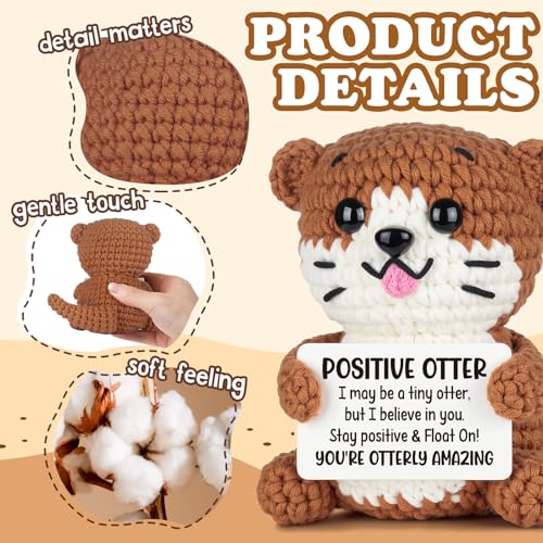 Inspirational Crochet Otter Gift - Handmade Desk Decor for Encouragement