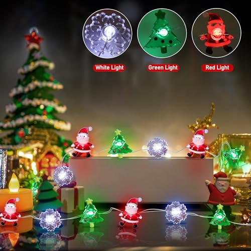 Christmas String Lights 10 FT 30 LED Battery Operated Fairy Lights with Red Green White Variations