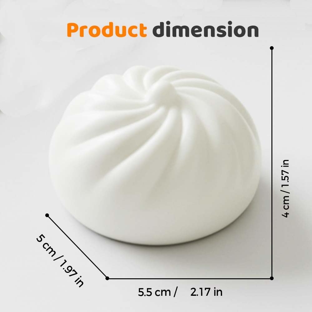 Skiennix 4PCS Dumpling Squishies | Handmade Stress Relief Balls - Mystery Box with Big Bun Design