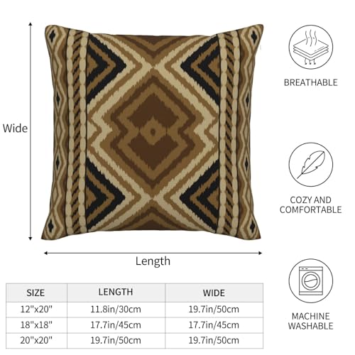 Southwest Throw Pillow Covers Set of 2 - 20x20 Aztec Design