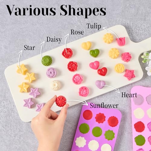 Flower Silicone Molds for Chocolate and Crafts, 6-Piece Food Grade BPA-Free Set