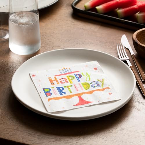 Happy Birthday Paper Napkins 3-Ply Lunch Size 20 Count