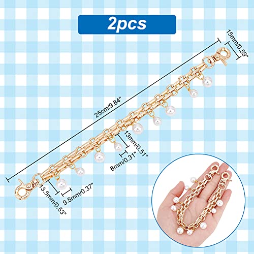 Gold Pearl Bag Charms Set - 2pcs 9.8 Inch Replacement Straps