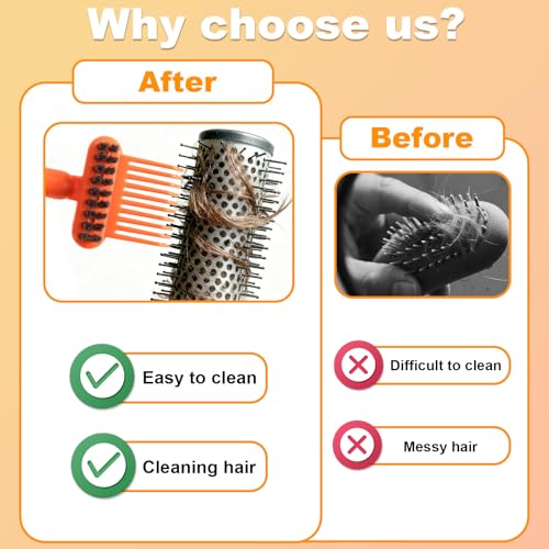 Penitue 2-in-1 Hair Brush Cleaner Tool and Comb Rake (2 Pack)