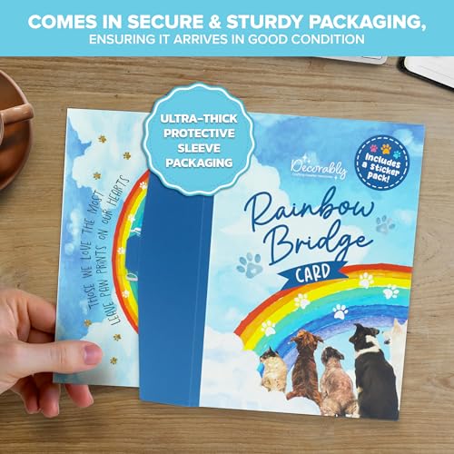 Rainbow Bridge Sympathy Card Set for Loss of Dog with Stickers