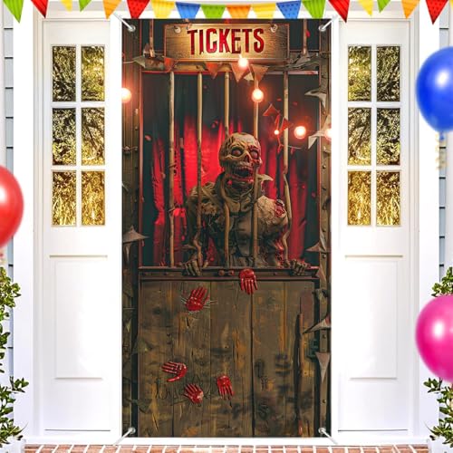 BlissYard Halloween Zombie Booth Door Cover 35x71 Inch Polyester