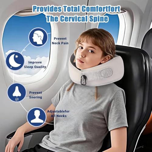 Ergonomic Memory Foam Travel Neck Pillow for Airplanes & Cars