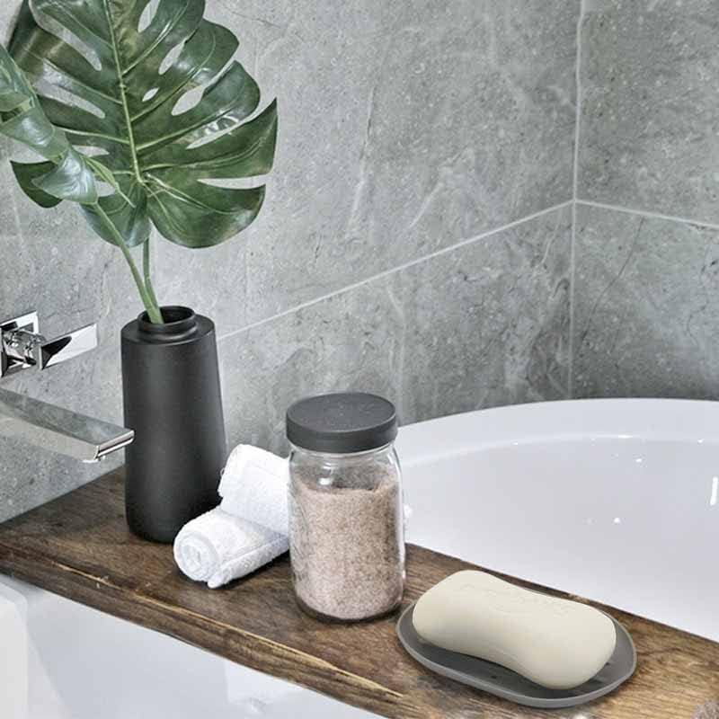 Silicone Soap Dish 2-Pack - Non-Slip Drainage Bathroom & Kitchen Holder