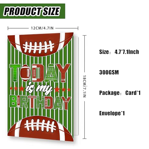 Football Greeting Card with Gold Envelope – Perfect for Birthdays & Thank You Notes