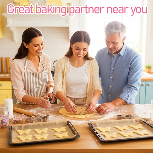 3-Piece Butterfly Cookie Cutter Set - Stainless Steel Baking Molds