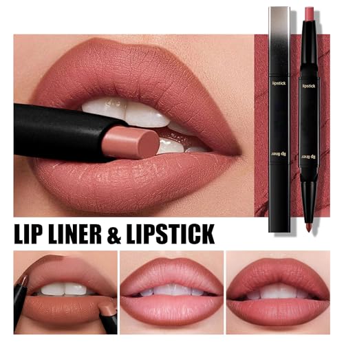 BEUKING Double-Ended 2-in-1 Matte Lipstick and Lip Liner Combo Shade 04