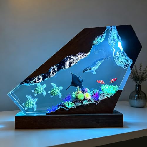 Humpback Whale Ocean Resin Night Light - Handmade Sea Animal Lamp S
