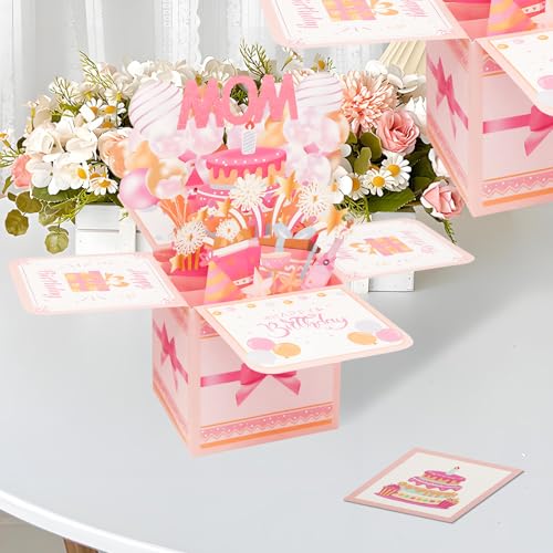 Happy Birthday Mom Pop-Up Card – Cute 3D Greeting Card