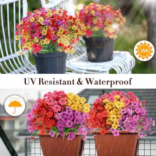 20 Bundles of UV Resistant Artificial Daisy Flowers for Outdoor Decor