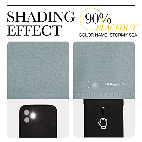 NICETOWN Blackout Curtains - 62x72 Inch Rod Pocket Drapes, Stormy Blue (2 Pack)