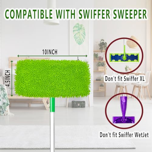 4-Pack Reusable Microfiber Mop Pads for Swiffer Sweeper