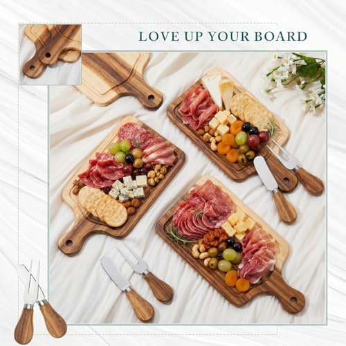 Acacia Wood Baby Shower Prize Set Mini Charcuterie Board with Utensils - Ziliny