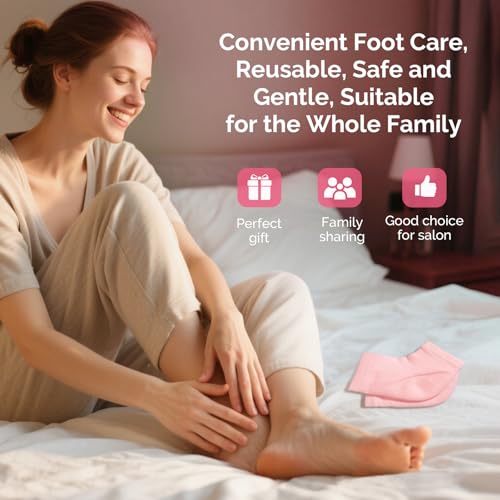 MelodySusie Moisturizing Gel Heel Socks for Cracked Heels, 2 Pairs