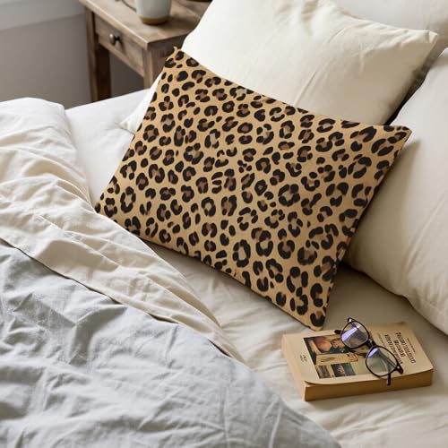 Neutral Animal Print Lumbar Pillow Cover - Cotton Linen 12x20 Inch