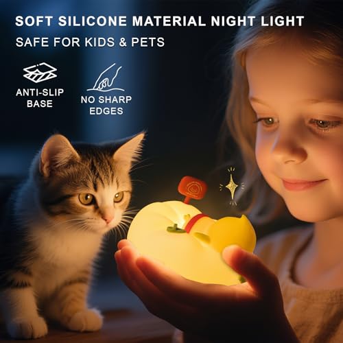Duck Night Light for Kids, Dimmable Silicone Nursery Lamp