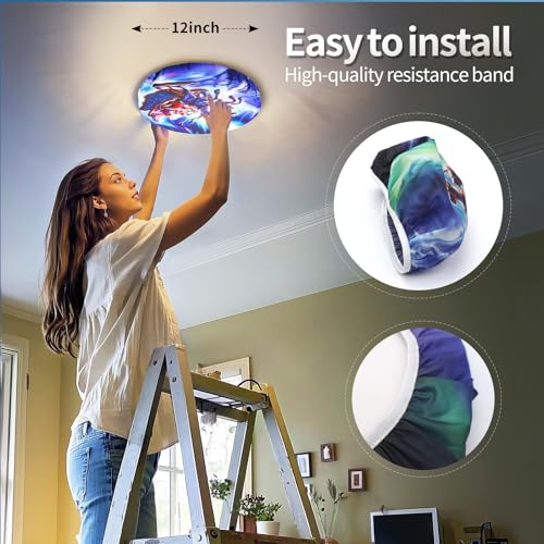 CASAZEN 12" Ceiling Light Cover 4-Pack Fabric Flush Mount Light Fixture Shade
