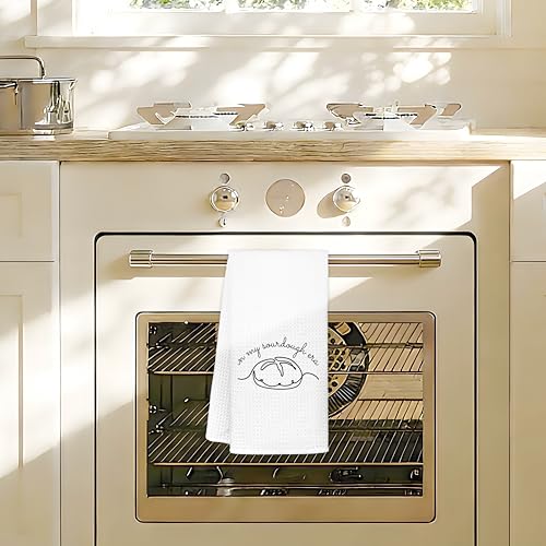Exqcom Sourdough Era Kitchen Towel 16x24 Inch Funny Baking Gift