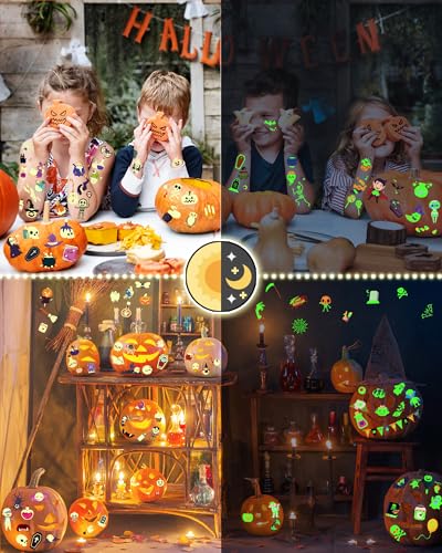 Glow in the Dark Halloween Temporary Tattoos for Kids Party Favors