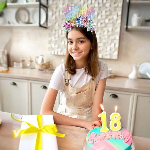 Happy Birthday Headband Colorful Crown for Girls Party Photo Prop