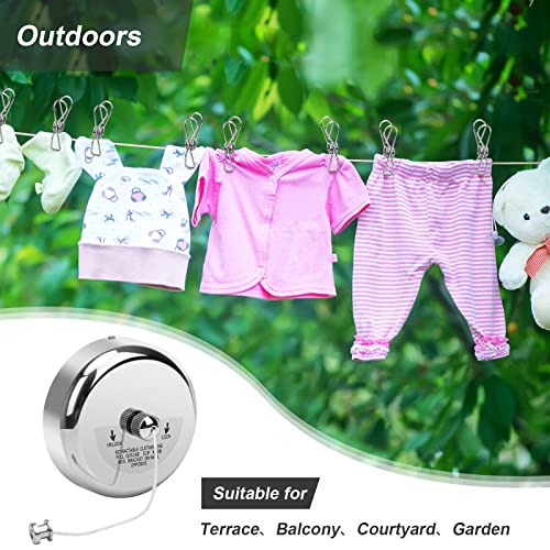 Stainless Steel Retractable Clothesline Indoor & Outdoor Laundry Line