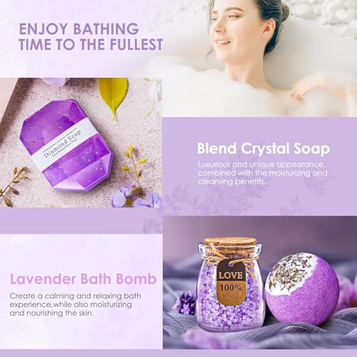 Lavender Christmas Gift Basket for Women - Unique Birthday & Holiday Presents for Her