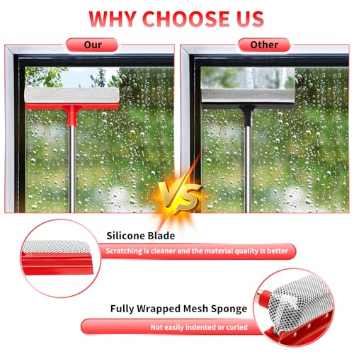 Keleekelin 2-in-1 Window Squeegee with 18.5"-28.5" Telescoping Handle