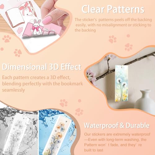 24 Dandelion UV DTF Bookmark Transfer Papers for DIY Bookmarks
