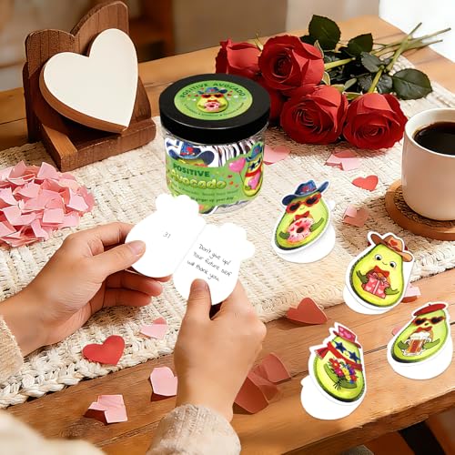 Jamuss Emotional Support Avocado Jar with 60 Funny Affirmation Cards
