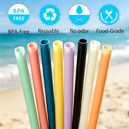 8 Pack Reusable Straws for Owala FreeSip 24oz & 32oz Bottles