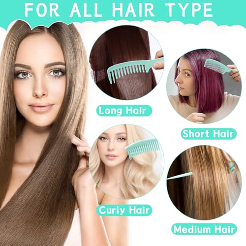 START MAKERS 5-Piece Hair Comb Set for Styling and Detangling - Green