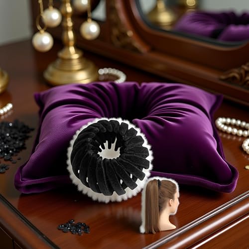 Velvet Bird Nest Hair Clip Expandable Bun Maker Black