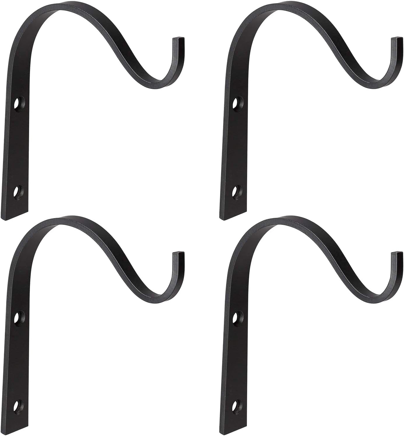 Mkono Iron Wall Hooks - 4 Pack Metal Brackets for Hanging Plants, Lanterns & Decor | 6 Inch Rustic Design