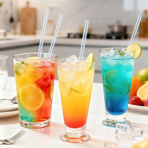 Reusable Clear Plastic Straws for Tumblers - 22 Pack, 8 Inch