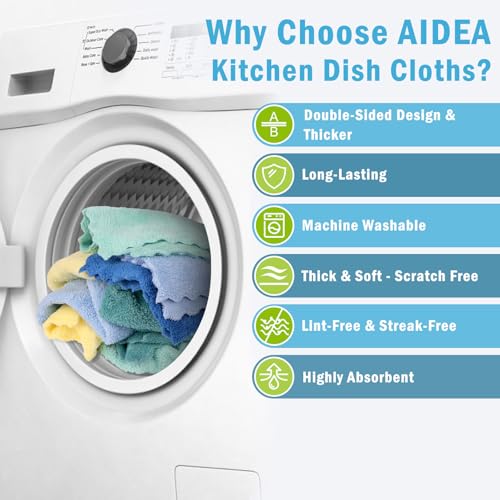 AIDEA Microfiber Cleaning Cloths, 20 Pack Coral Fleece Dish Towels 11"x11"