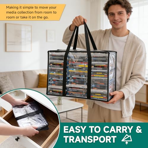 Philbinden Clear DVD Storage Bags - Holds 90 Blu-Rays & 120 CDs