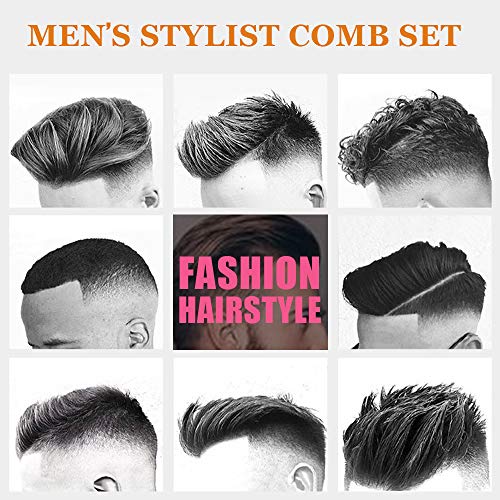 FANSTINOW Men Anti-Static Hair Comb 8-Inch 3-in-1 Styling Tool