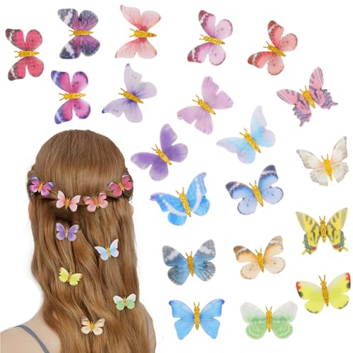 Semato 20 Pieces 3D Butterfly Hair Clips Y2K Hair Accessories for Women