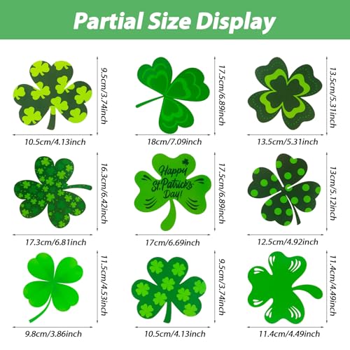 St Patricks Day Window Clings - 117 Reusable Shamrock Stickers