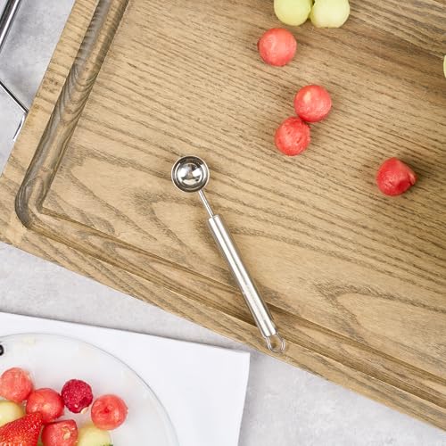 Restaurantware Stainless Steel Melon Baller - 6 Pack - German Standard Fruit Scooper, Ergonomic Grip, Dishwasher Safe - Fruit Baller For Watermelon, Cantaloupe, Butter, DIY Fruit Platter
